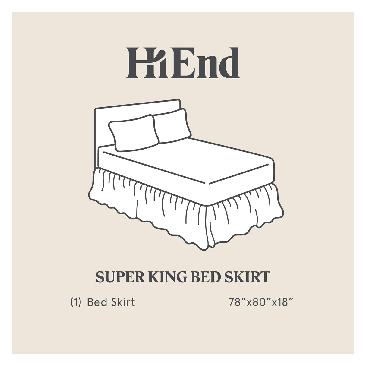 HiEnd Accents Gathered White Linen Bed Skirt, 1PC