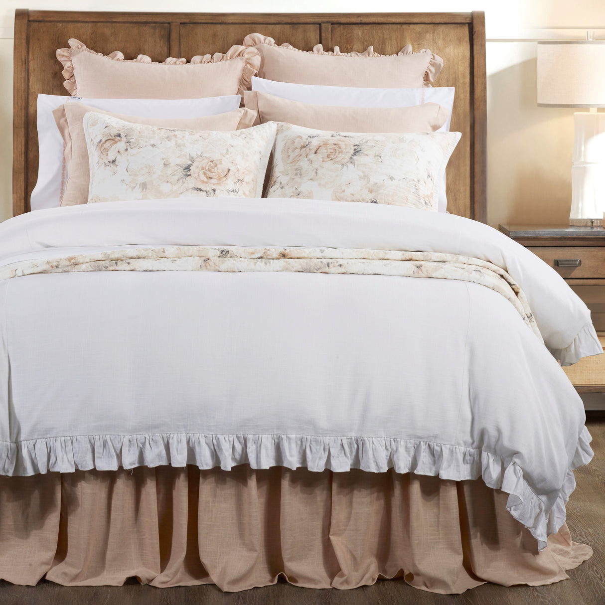 HiEnd Accents Lily Washed Linen Duvet Cover Set, 3PC