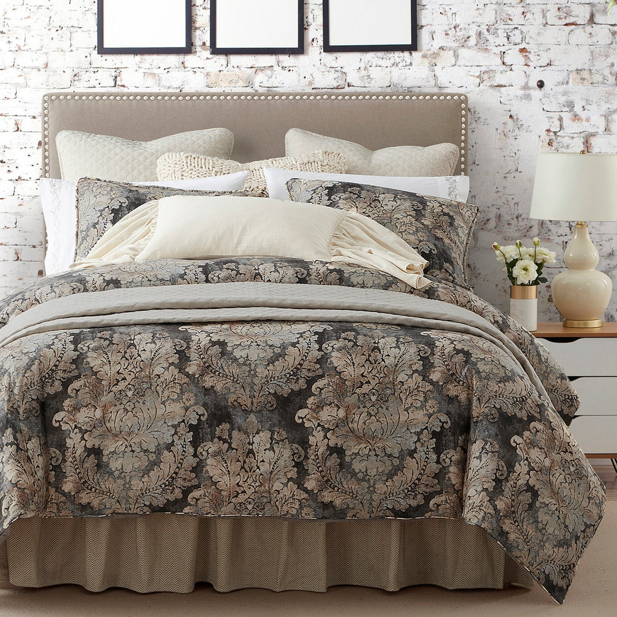HiEnd Accents Victoria Ruffled Euro Sham, 27"x27"