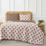 HiEnd Accents Woodstock Floral Ogee Reversible Quilt Set, 3PC