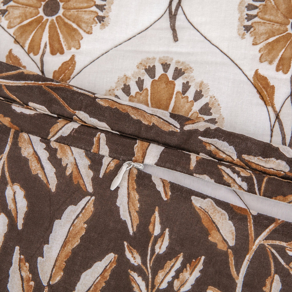 HiEnd Accents Woodstock Floral Ogee Reversible Quilt Set, 3PC