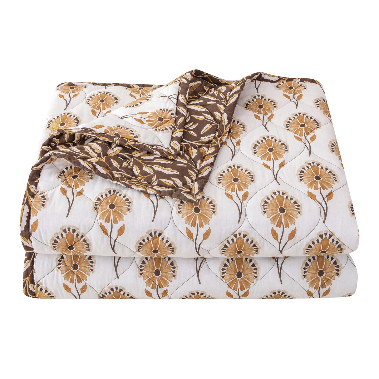HiEnd Accents Woodstock Floral Ogee Reversible Quilt Set, 3PC