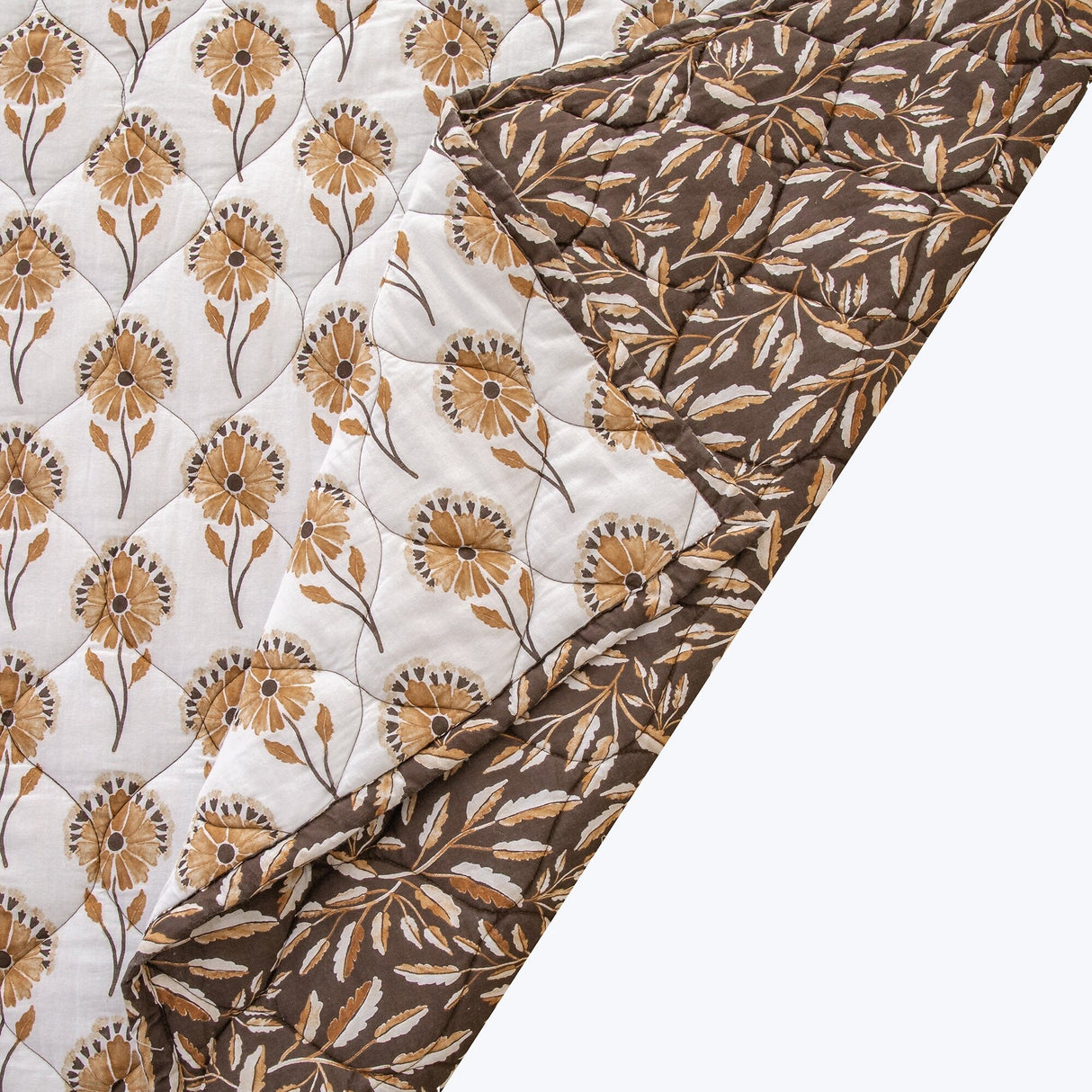 HiEnd Accents Woodstock Floral Ogee Reversible Quilt Set, 3PC