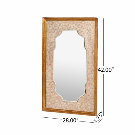 Hickok Traditional Handcrafted Embossed Rectangular Mirror by Christopher Knight Home - 42.00" L x 28.00" W x 1.75" D
