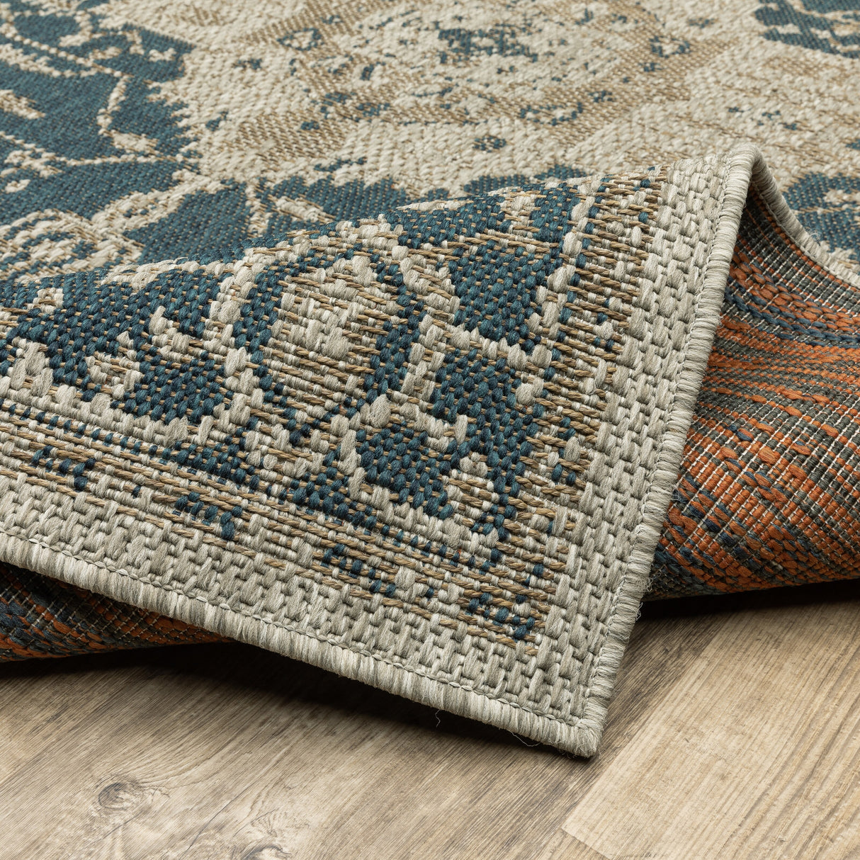Vista Home Higgins Traditional Medallion Blue-Green/ Taupe Indoor/ Outdoor Area Rug