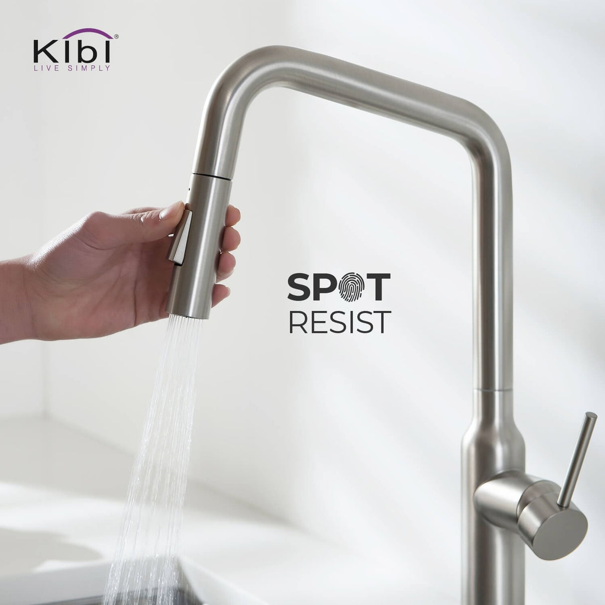 Brass High Arc Single Lever Kitchen Faucet with Pull Down Sprayer