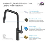 Brass High Arc Single Lever Kitchen Faucet with Pull Down Sprayer
