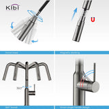 Brass High Arc Single Lever Kitchen Faucet with Pull Down Sprayer