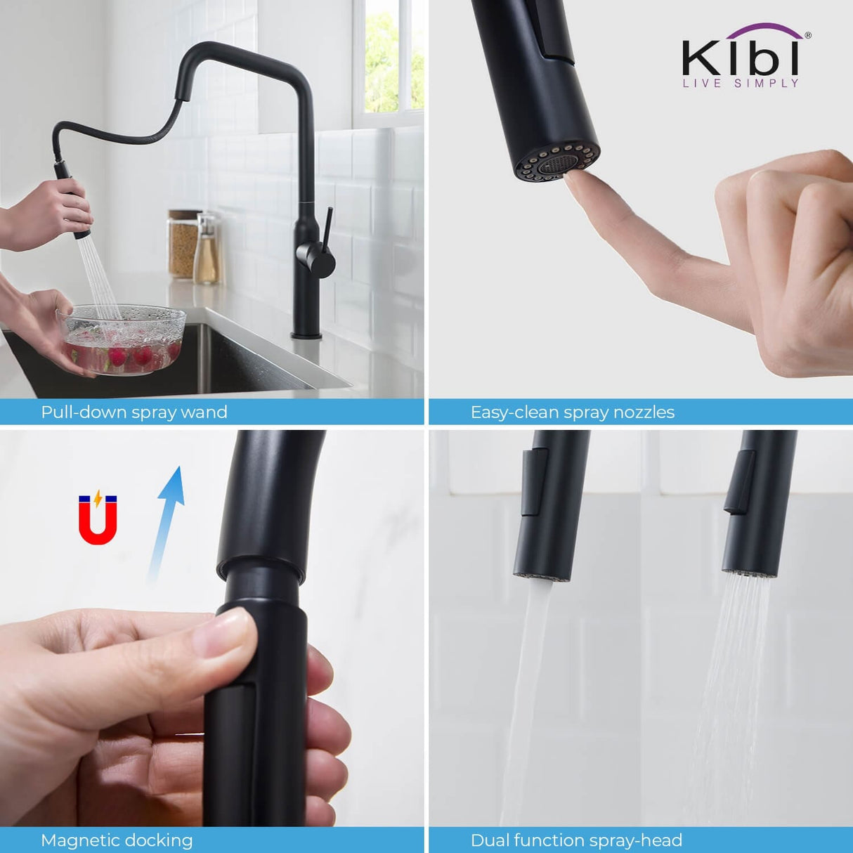 Brass High Arc Single Lever Kitchen Faucet with Pull Down Sprayer