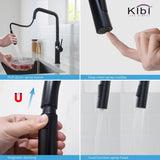 Brass High Arc Single Lever Kitchen Faucet with Pull Down Sprayer