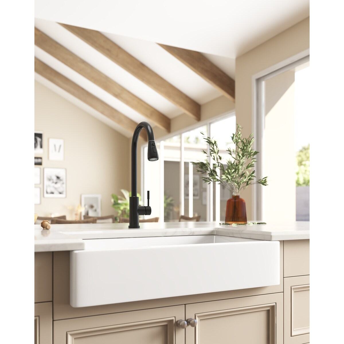 High Arc Stainless Steel Touch Control Kitchen Sink Faucet with 2-Function Sprayer