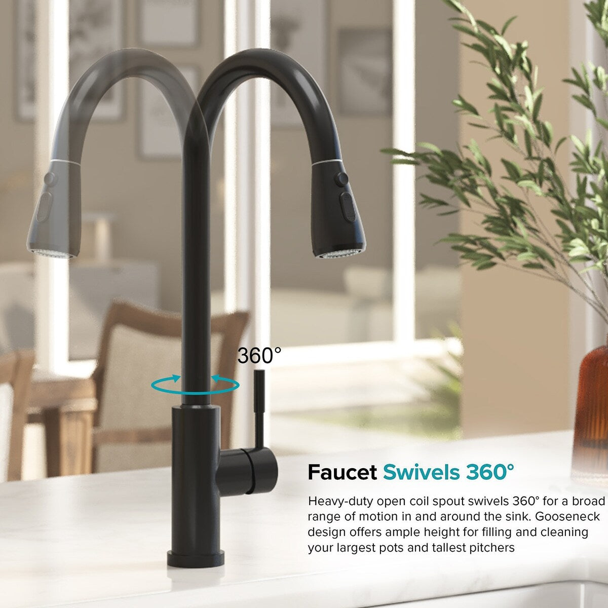 High Arc Stainless Steel Touch Control Kitchen Sink Faucet with 2-Function Sprayer