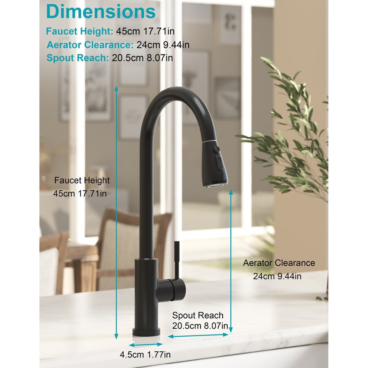 High Arc Stainless Steel Touch Control Kitchen Sink Faucet with 2-Function Sprayer
