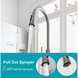 High Arc Stainless Steel Touch Control Kitchen Sink Faucet with 2-Function Sprayer
