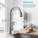 High Arc Stainless Steel Touch Control Kitchen Sink Faucet with 2-Function Sprayer