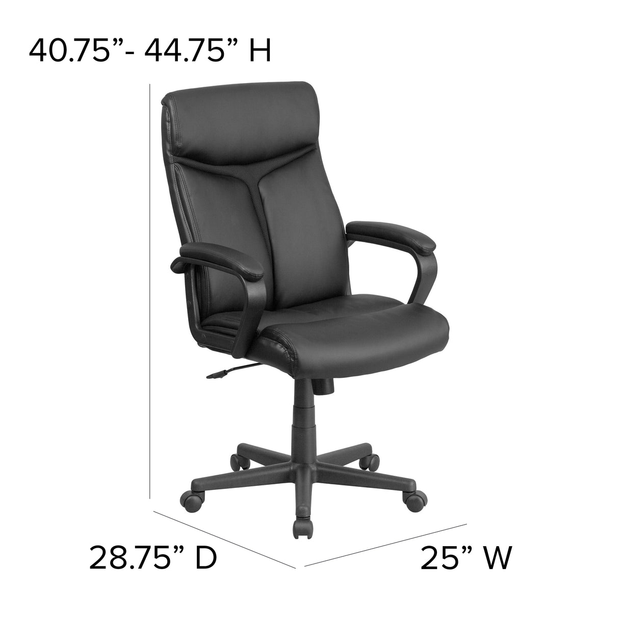 High Back LeatherSoft Executive Swivel Office Chair w/ Slight Mesh Accent