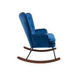High Back Rocking Sofa, Upholstered Velvet Fabric, Solid Rubber wood Leg, For Living Room/Bedroom/Home or Office