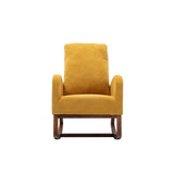 High Backrest & Cozy Armrest Rocking Chairs, Living Room Padded Seat Lounge Arm Chair with Two Side Pocket