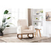 High Backrest & Cozy Armrest Rocking Chairs, Living Room Padded Seat Lounge Arm Chair with Two Side Pocket
