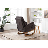 High Backrest & Cozy Armrest Rocking Chairs, Living Room Padded Seat Lounge Arm Chair with Two Side Pocket