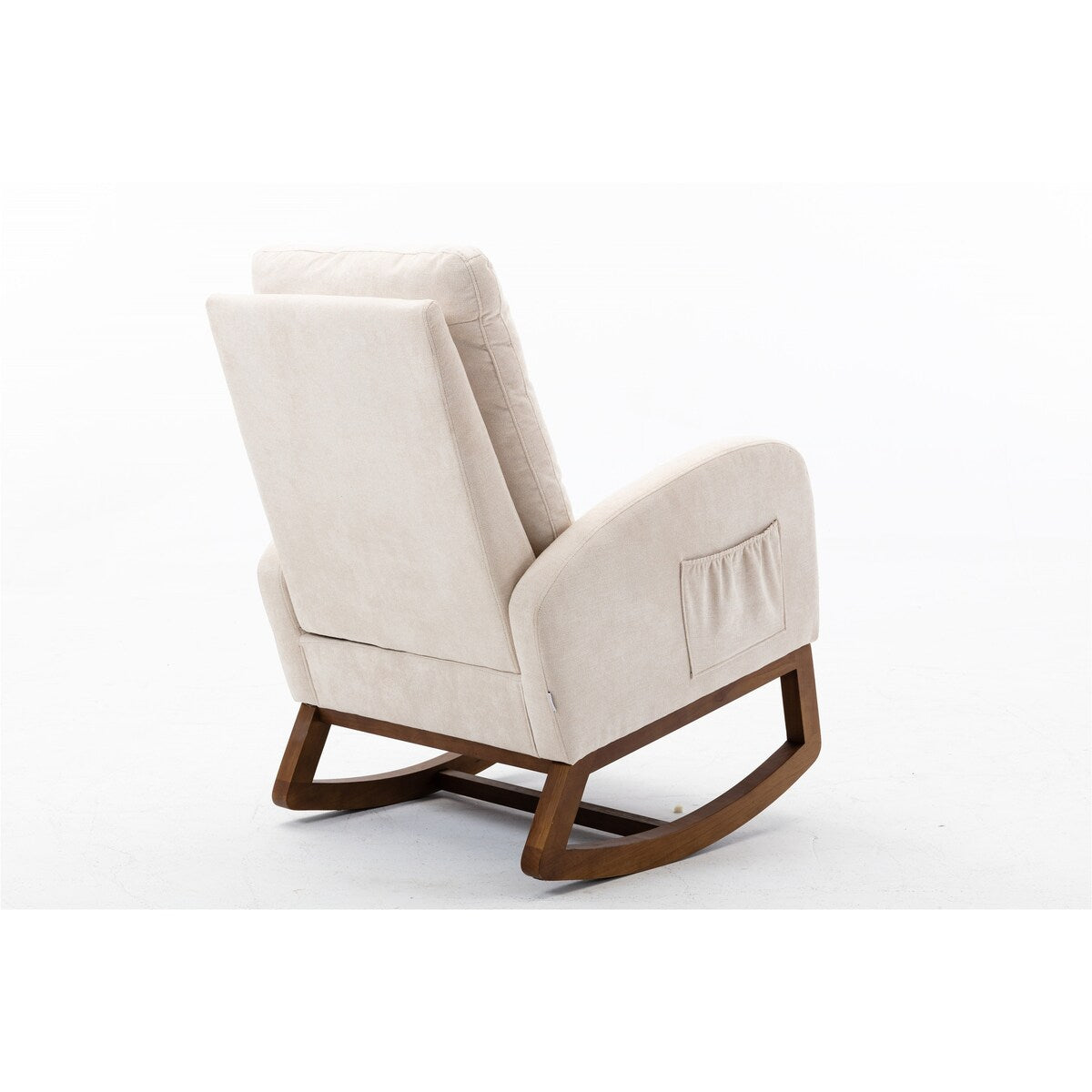 High Backrest & Cozy Armrest Rocking Chairs, Living Room Padded Seat Lounge Arm Chair with Two Side Pocket