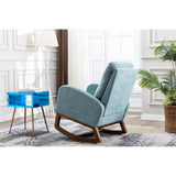 High Backrest & Cozy Armrest Rocking Chairs, Living Room Padded Seat Lounge Arm Chair with Two Side Pocket