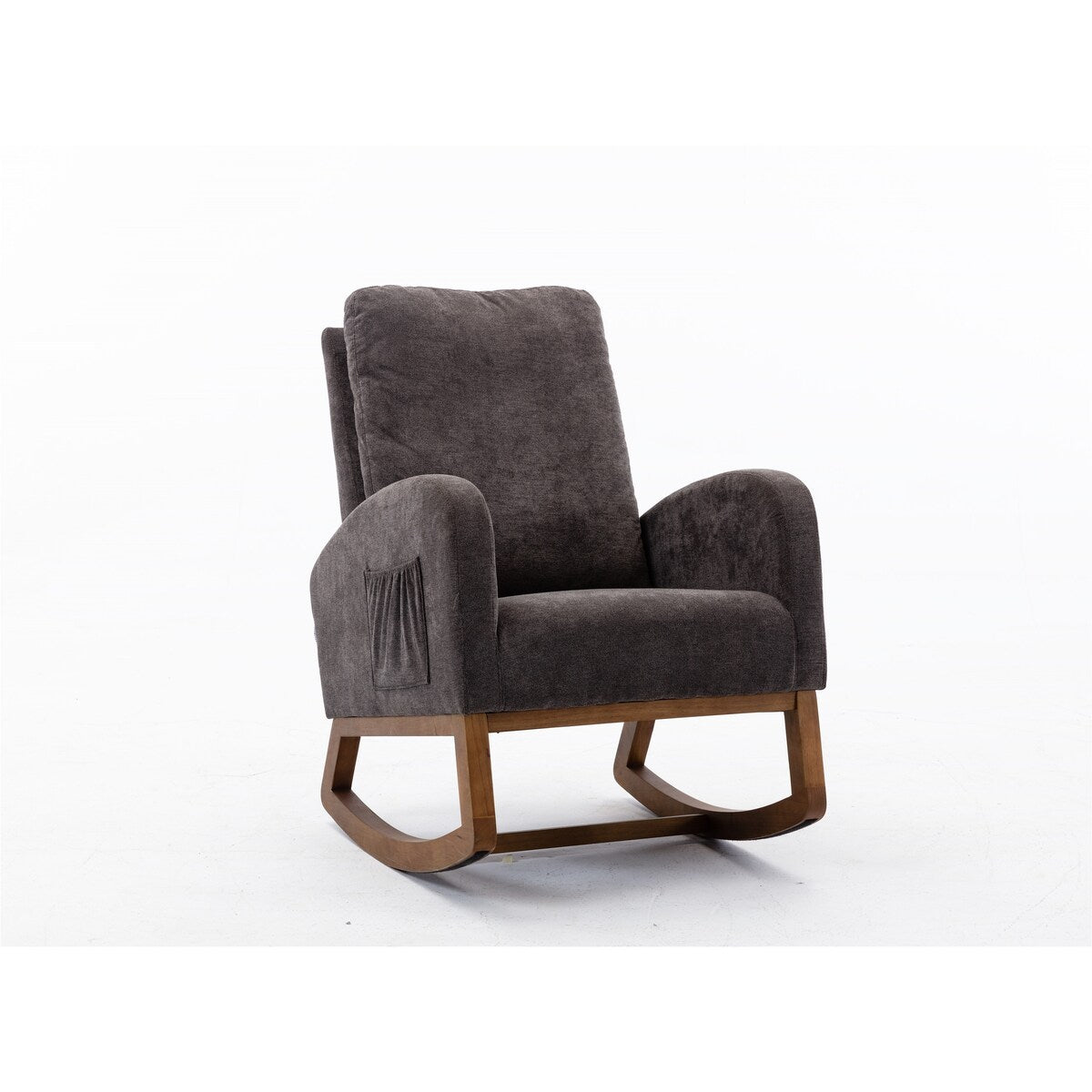 High Backrest & Cozy Armrest Rocking Chairs, Living Room Padded Seat Lounge Arm Chair with Two Side Pocket