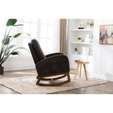 High Backrest & Cozy Armrest Rocking Chairs, Living Room Padded Seat Lounge Arm Chair with Two Side Pocket