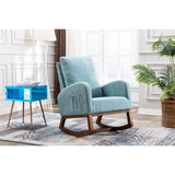 High Backrest & Cozy Armrest Rocking Chairs, Living Room Padded Seat Lounge Arm Chair with Two Side Pocket