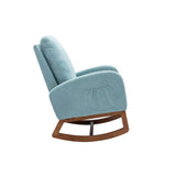 High Backrest & Cozy Armrest Rocking Chairs, Living Room Padded Seat Lounge Arm Chair with Two Side Pocket
