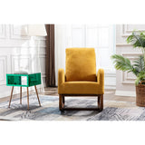 High Backrest & Cozy Armrest Rocking Chairs, Living Room Padded Seat Lounge Arm Chair with Two Side Pocket