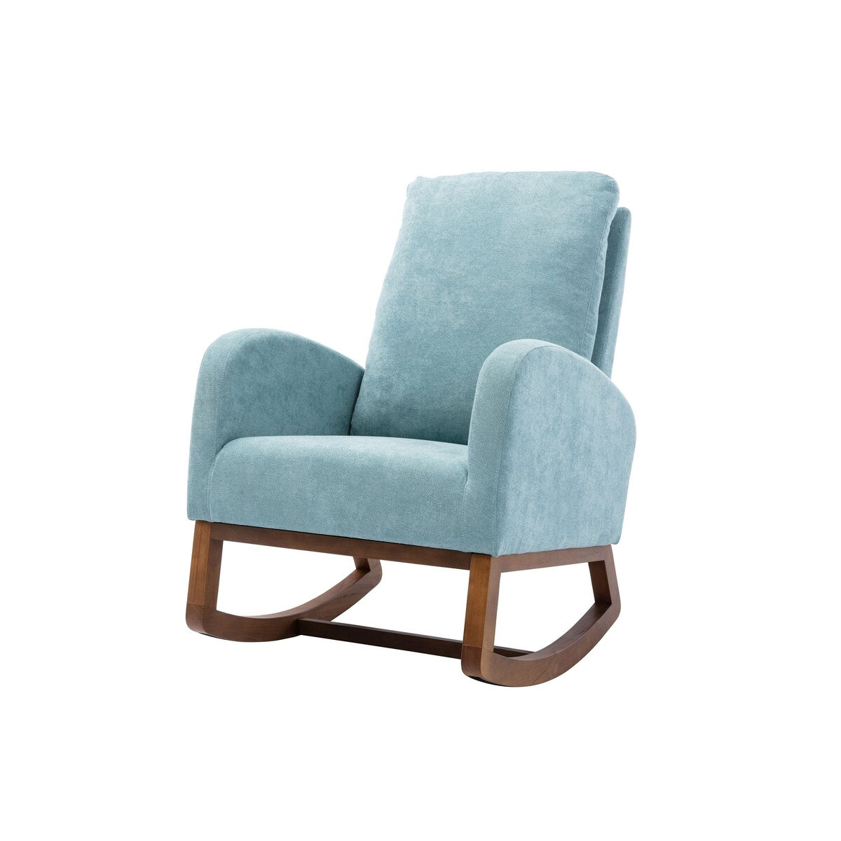 High Backrest & Cozy Armrest Rocking Chairs, Living Room Padded Seat Lounge Arm Chair with Two Side Pocket