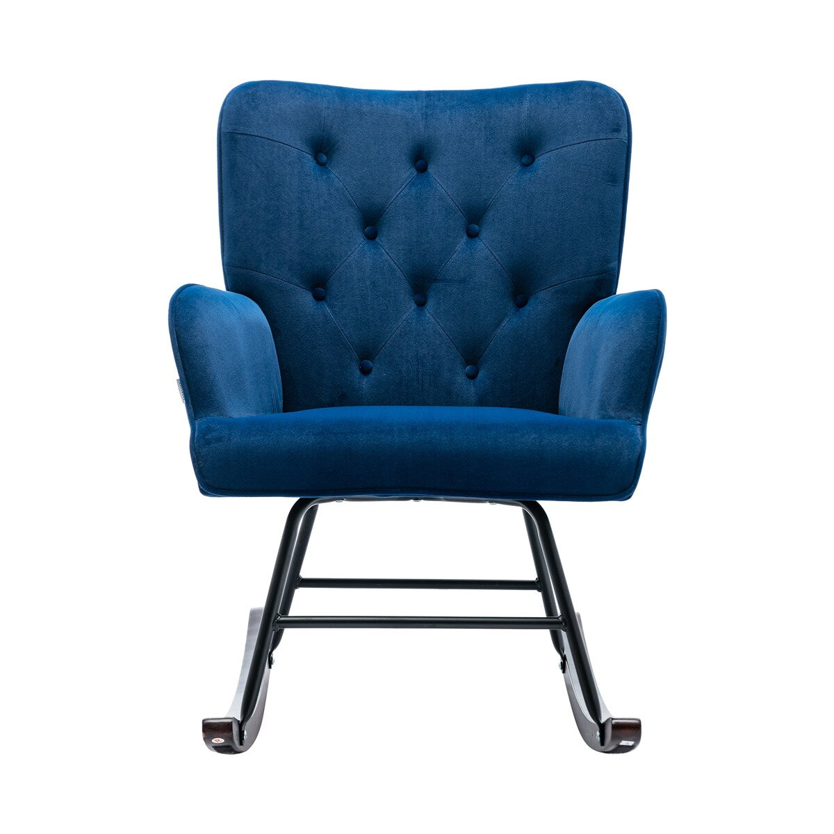 High Backrest & Cozy Armrest Velvet Rocking Chair Living Room Accent Chair Ergonomic Chair