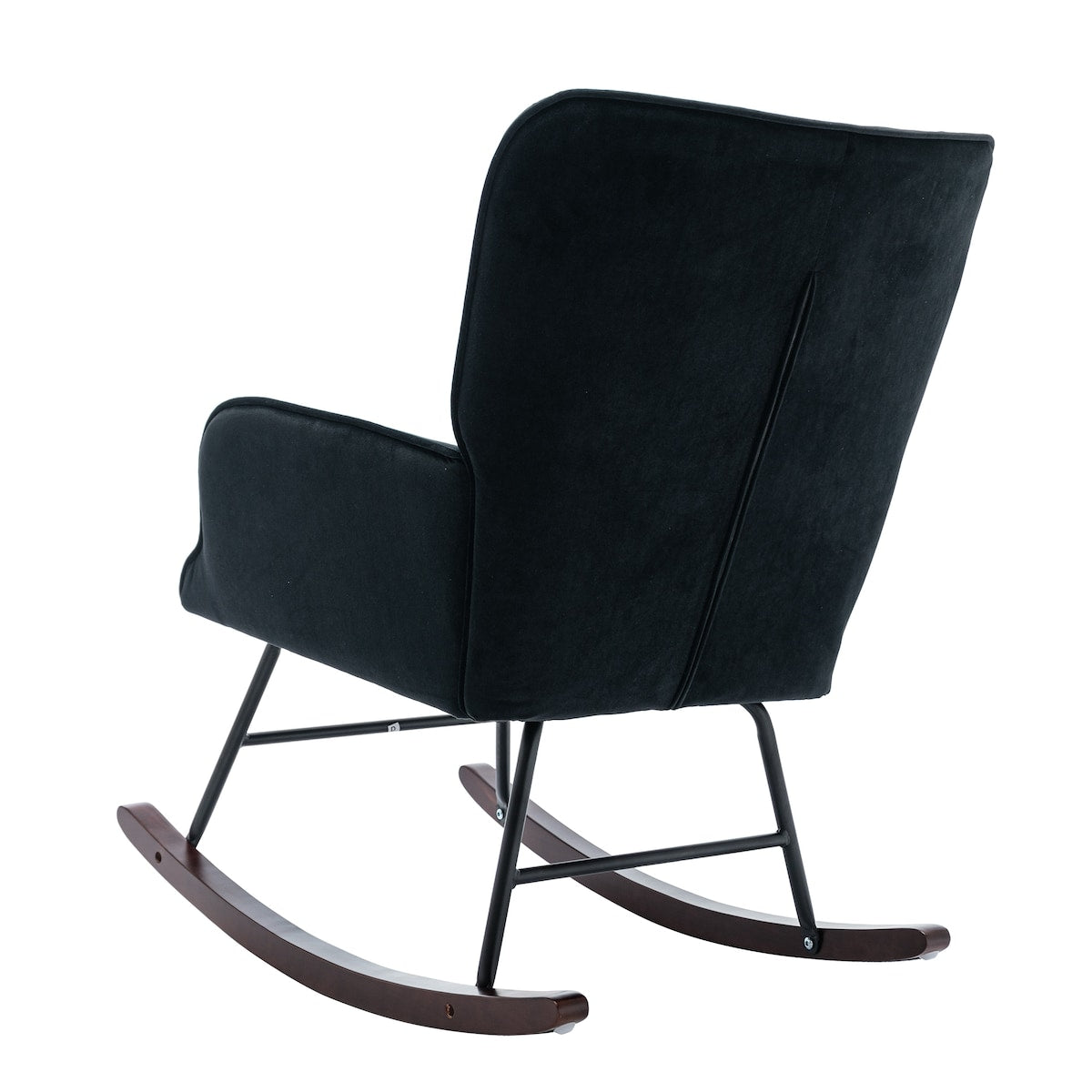 High Backrest & Cozy Armrest Velvet Rocking Chair Living Room Accent Chair Ergonomic Chair