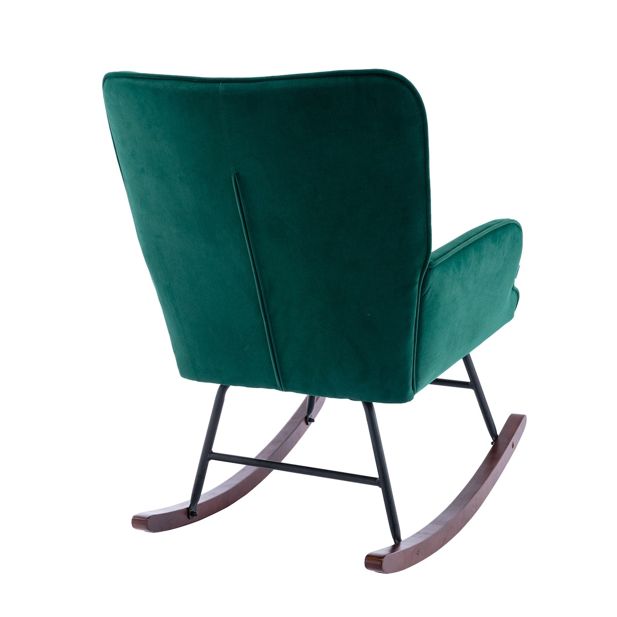 High Backrest & Cozy Armrest Velvet Rocking Chair Living Room Accent Chair Ergonomic Chair