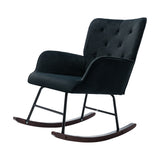 High Backrest & Cozy Armrest Velvet Rocking Chair Living Room Accent Chair Ergonomic Chair