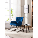 High Backrest & Cozy Armrest Velvet Rocking Chair Living Room Accent Chair Ergonomic Chair