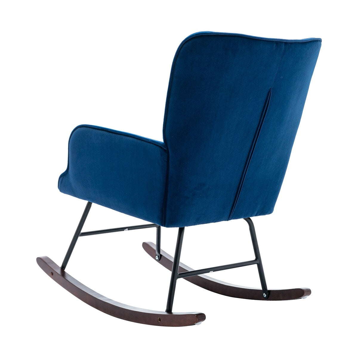 High Backrest & Cozy Armrest Velvet Rocking Chair Living Room Accent Chair Ergonomic Chair