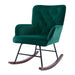 High Backrest & Cozy Armrest Velvet Rocking Chair Living Room Accent Chair Ergonomic Chair