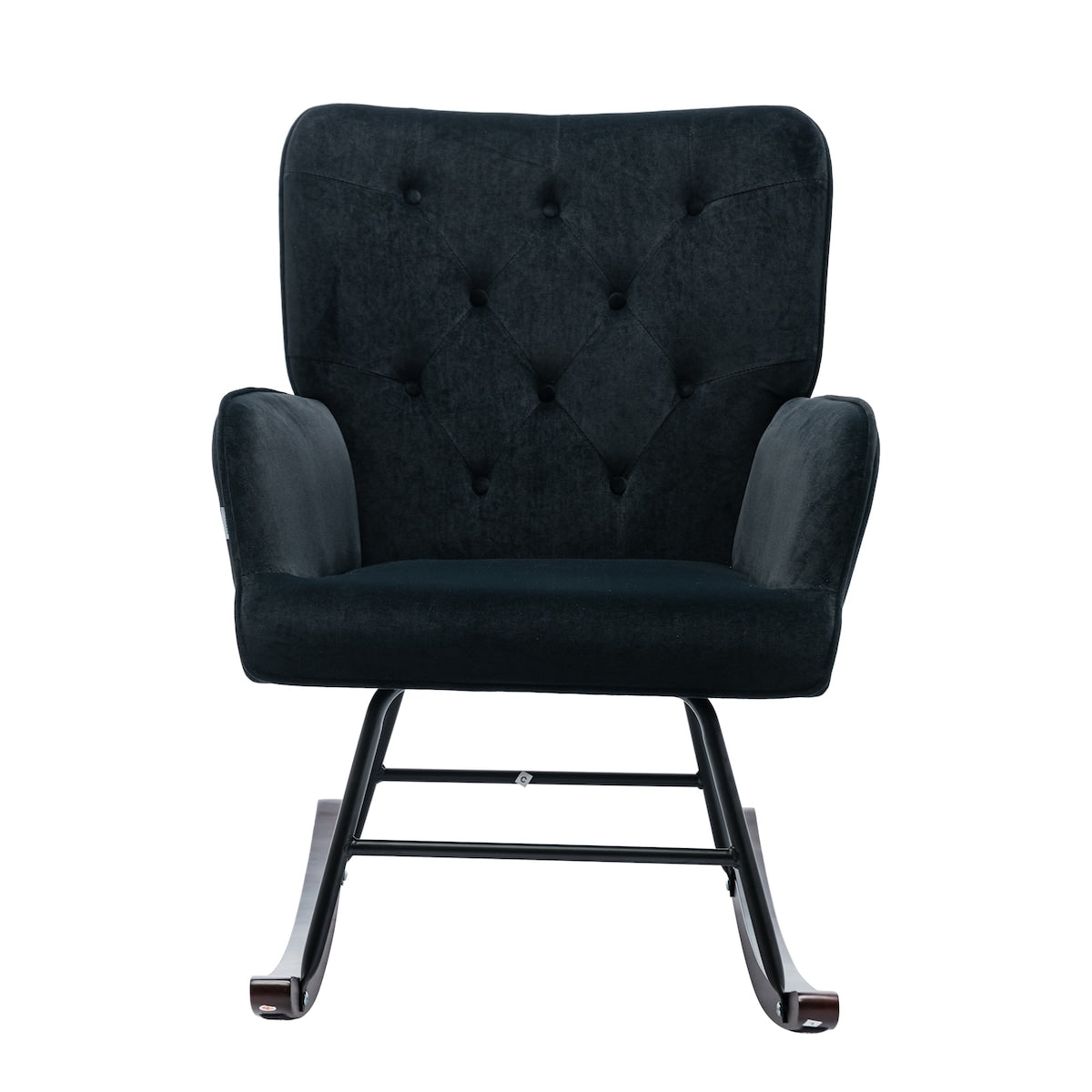 High Backrest & Cozy Armrest Velvet Rocking Chair Living Room Accent Chair Ergonomic Chair