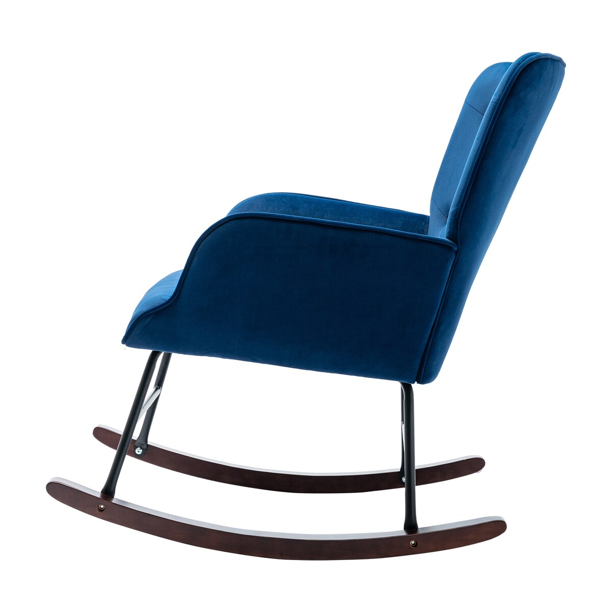 High Backrest & Cozy Armrest Velvet Rocking Chair Living Room Accent Chair Ergonomic Chair