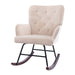 High Backrest & Cozy Armrest Velvet Rocking Chair Living Room Accent Chair Ergonomic Chair