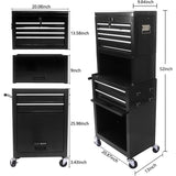 Rolling Tool Chest Storage Cabinet Tool Box with Wheels & 6 Drawers