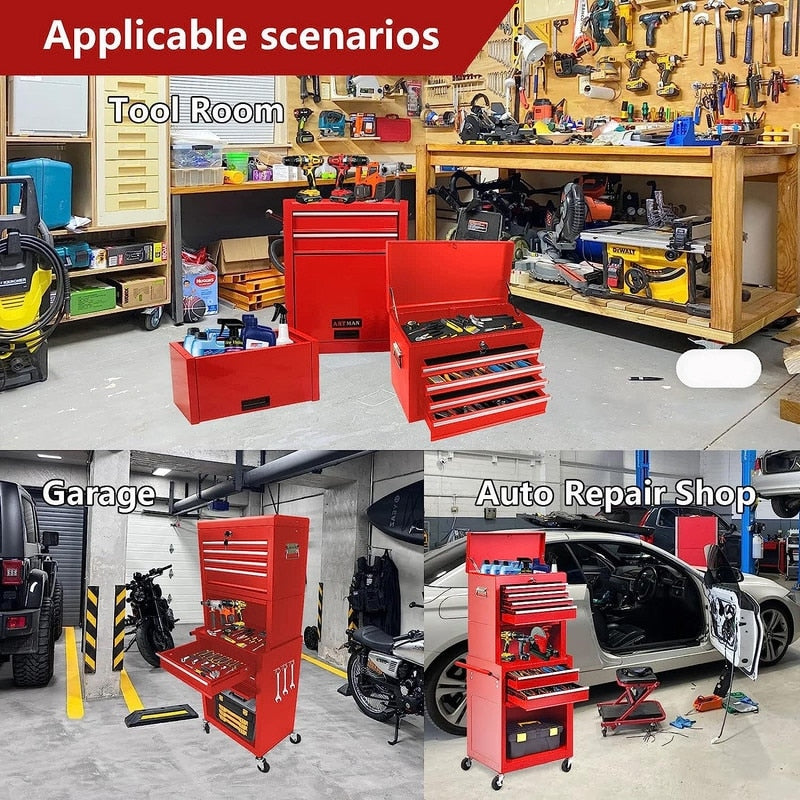 Rolling Tool Chest Storage Cabinet Tool Box with Wheels & 6 Drawers