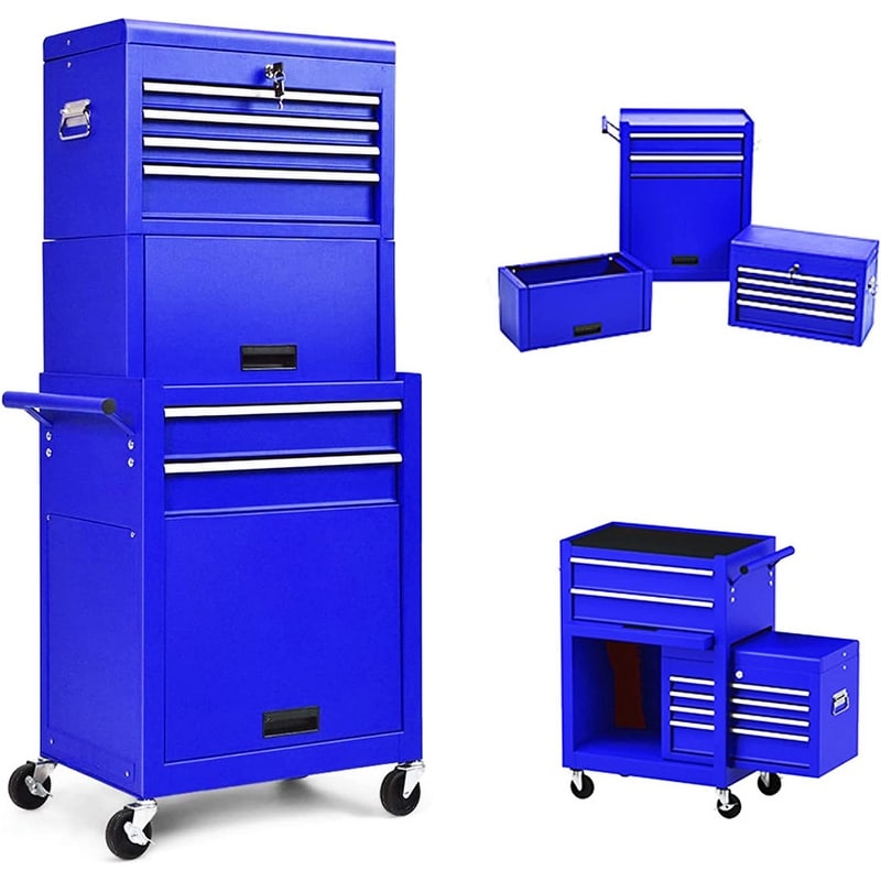Rolling Tool Chest Storage Cabinet Tool Box with Wheels & 6 Drawers