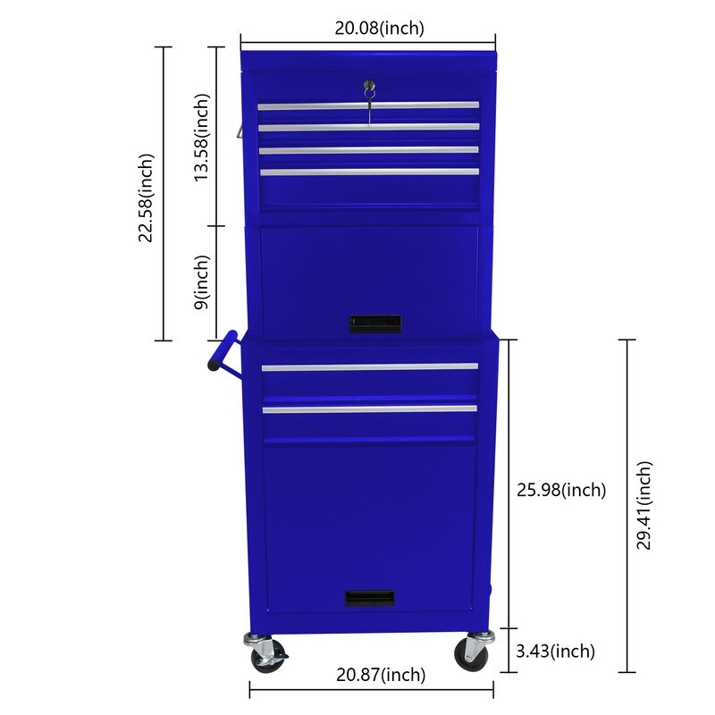 Rolling Tool Chest Storage Cabinet Tool Box with Wheels & 6 Drawers