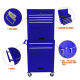 Rolling Tool Chest Storage Cabinet Tool Box with Wheels & 6 Drawers