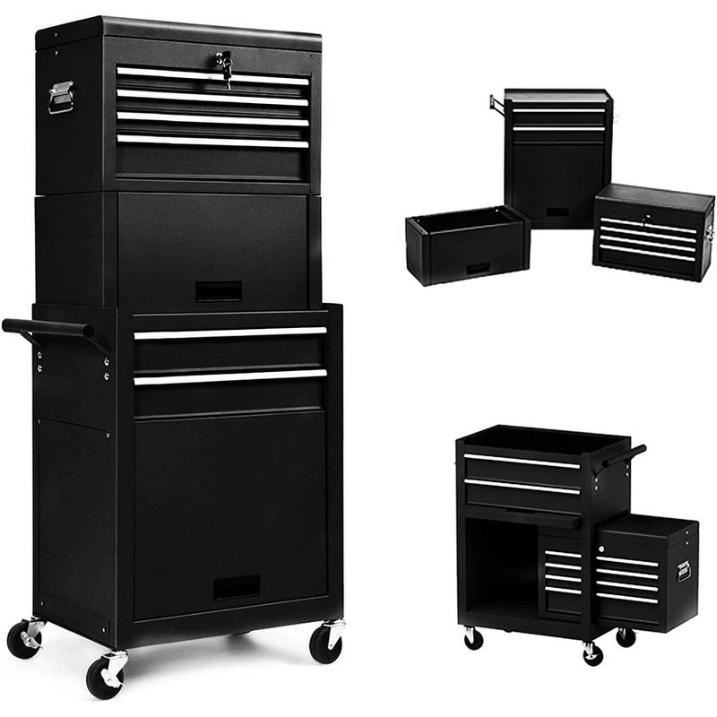 Rolling Tool Chest Storage Cabinet Tool Box with Wheels & 6 Drawers