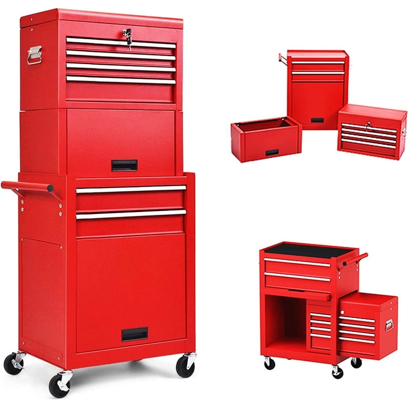 Rolling Tool Chest Storage Cabinet Tool Box with Wheels & 6 Drawers