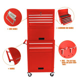 Rolling Tool Chest Storage Cabinet Tool Box with Wheels & 6 Drawers